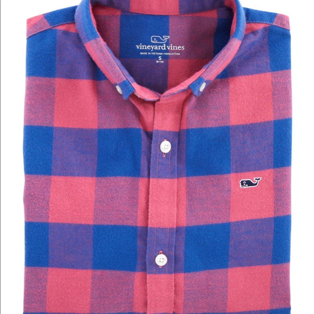 Vineyard Vines boys Kelby Check Flannel Button Down